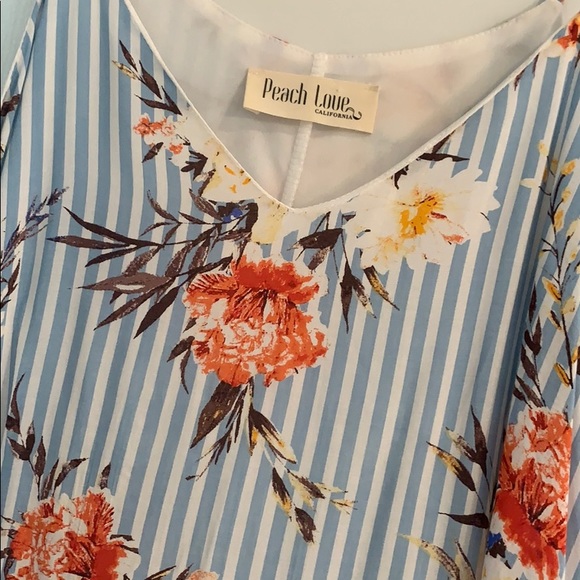 Floral Striped Swing Dress by Peach Love - Picture 2 of 3